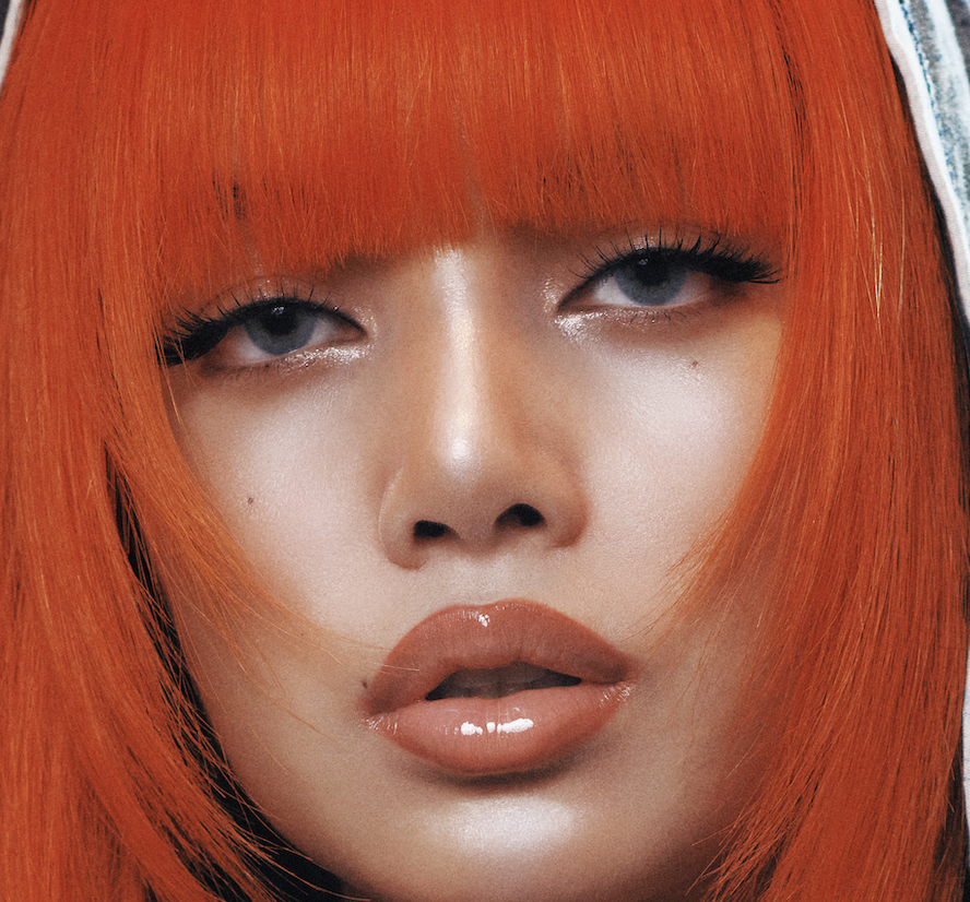 Lalisa — close-up portrait with red hair and glossy lips