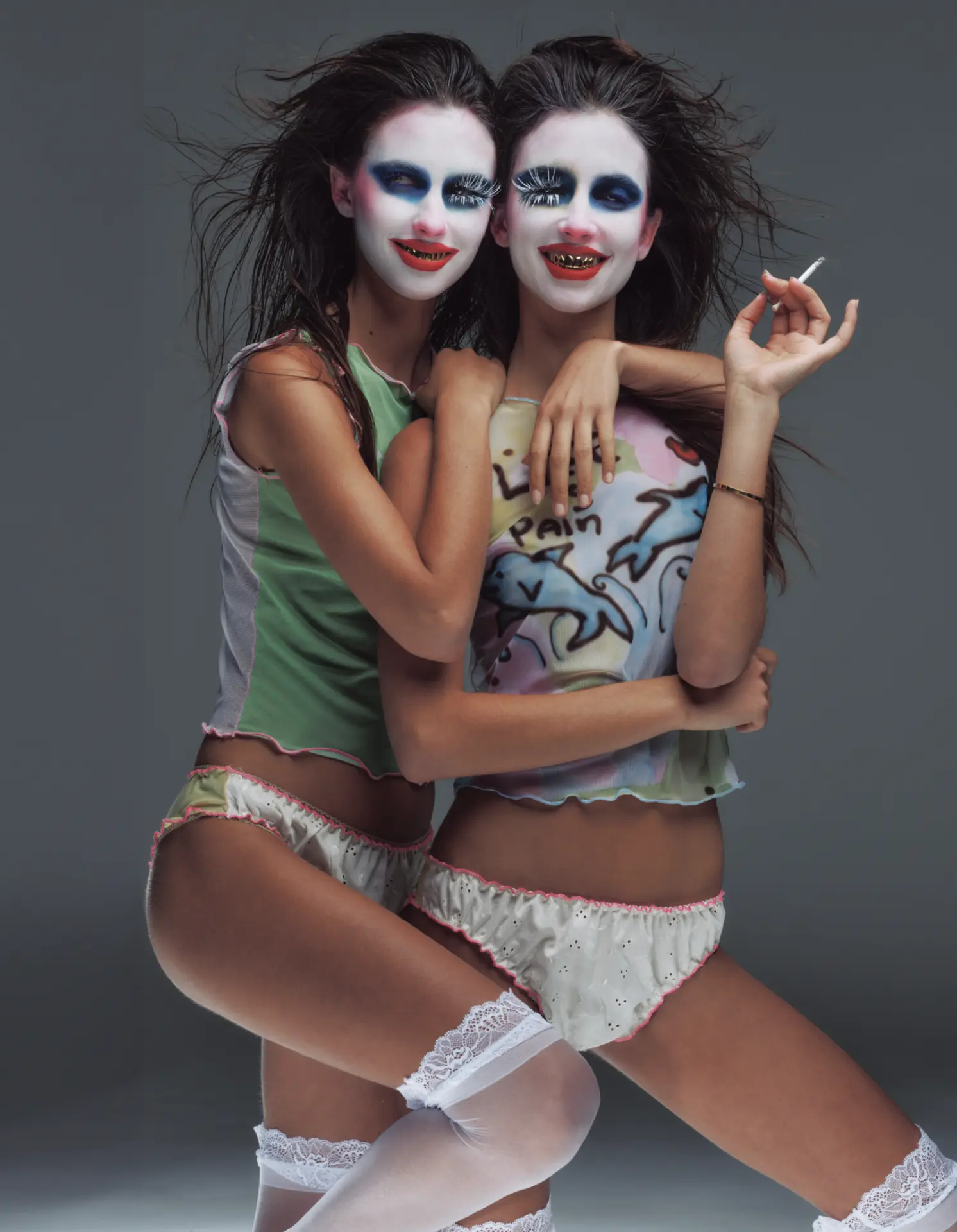 Clown twins portrait