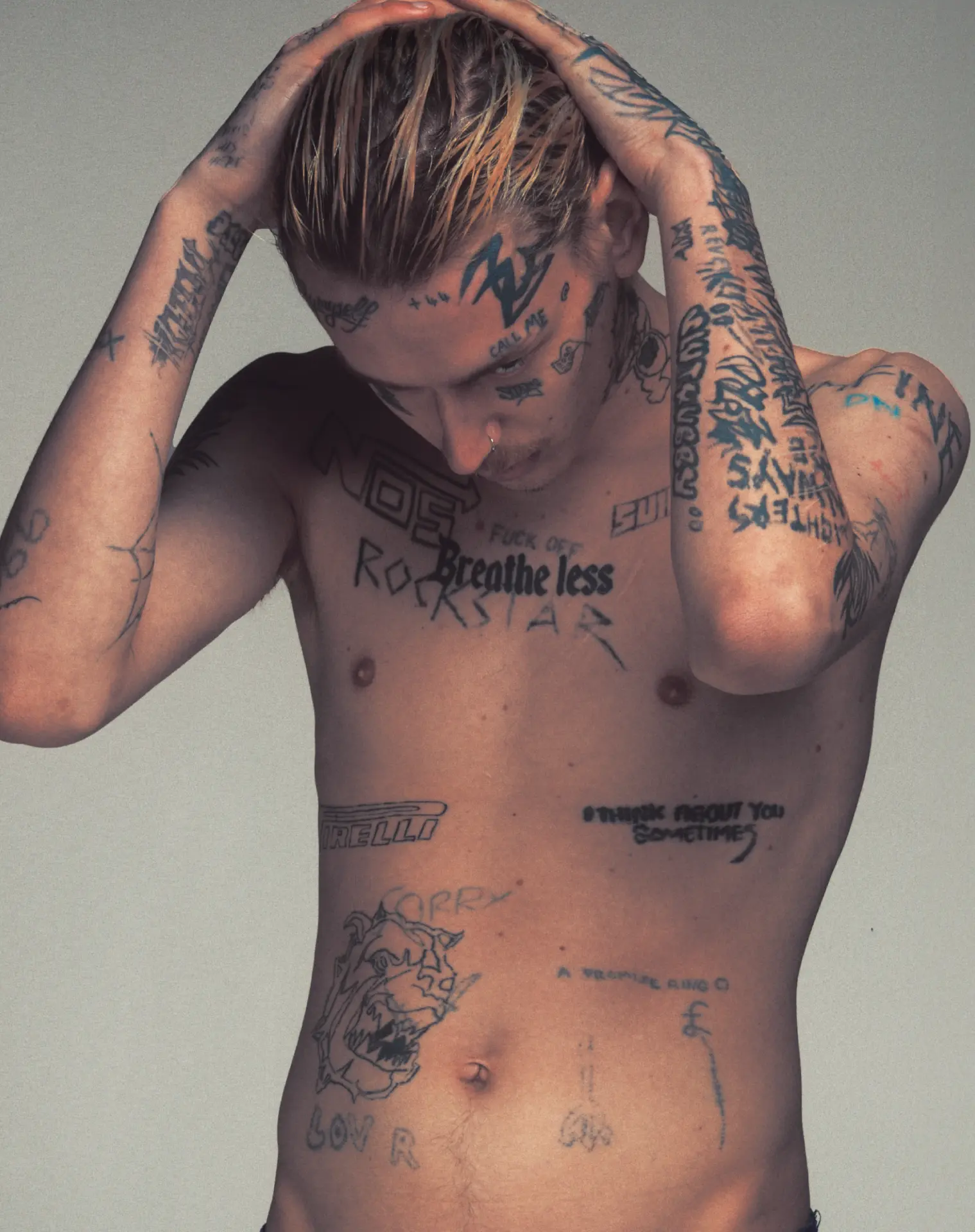Tattooed torso portrait