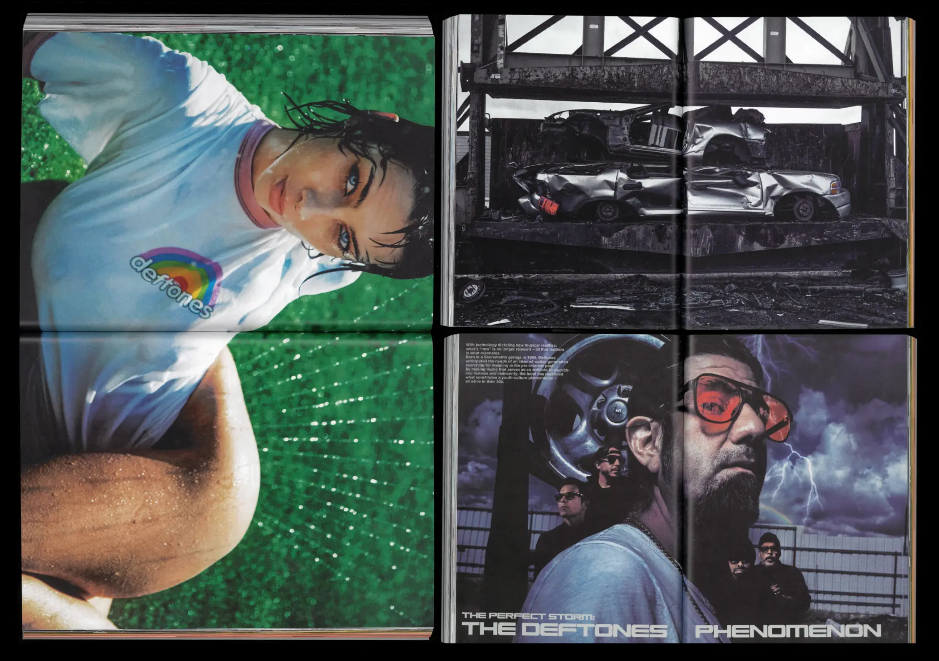 DEFTONES x 032c — four-panel magazine spread layout