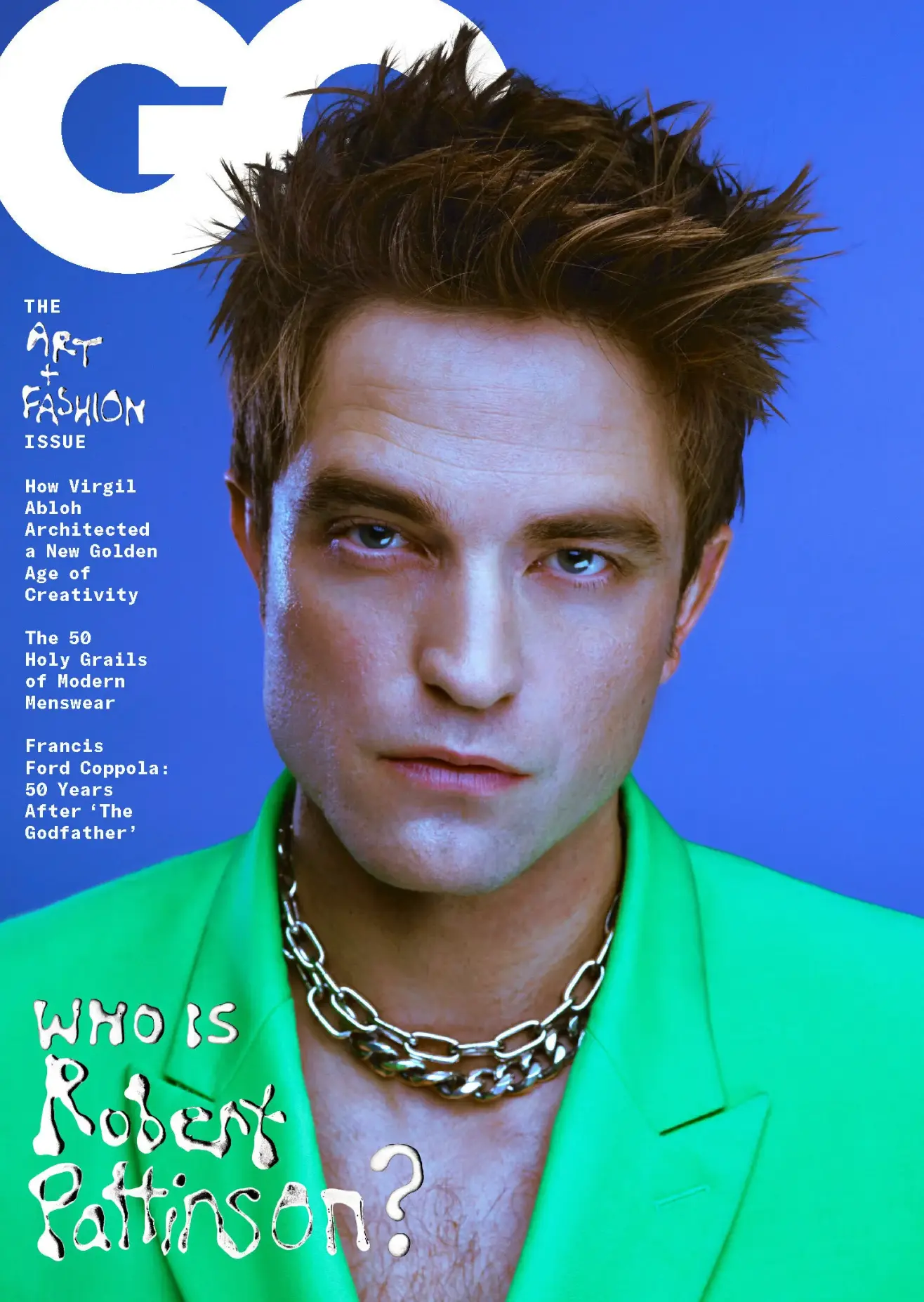 Rob Pattinson GQ — blonde spiky hair cover