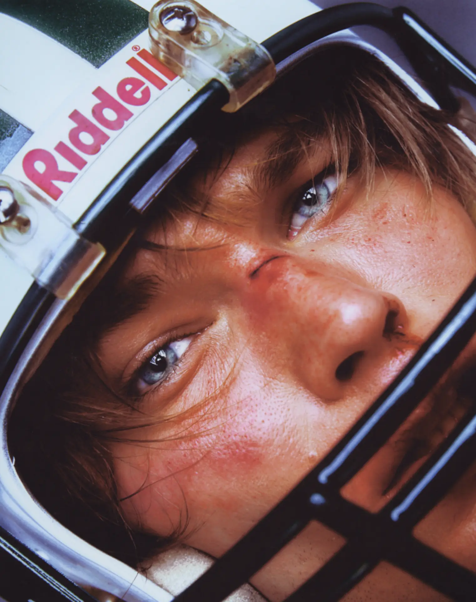 Football helmet close-up portrait