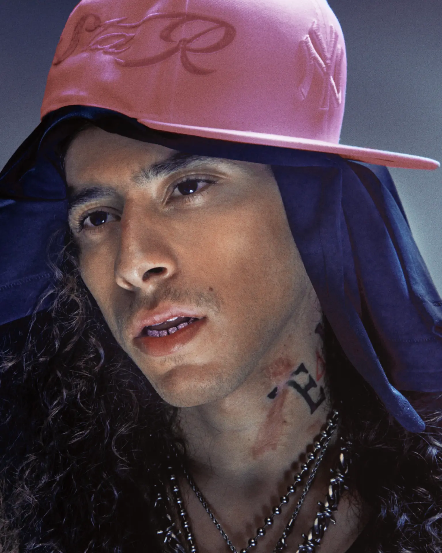Pink hard hat portrait