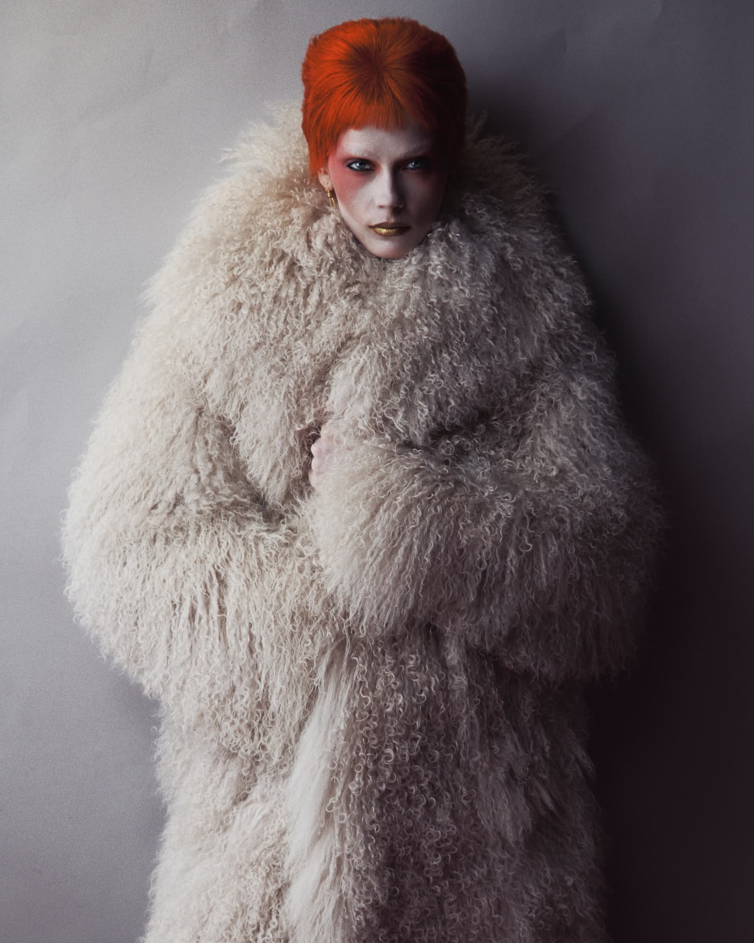 ZIGGY — cream fur cocoon portrait