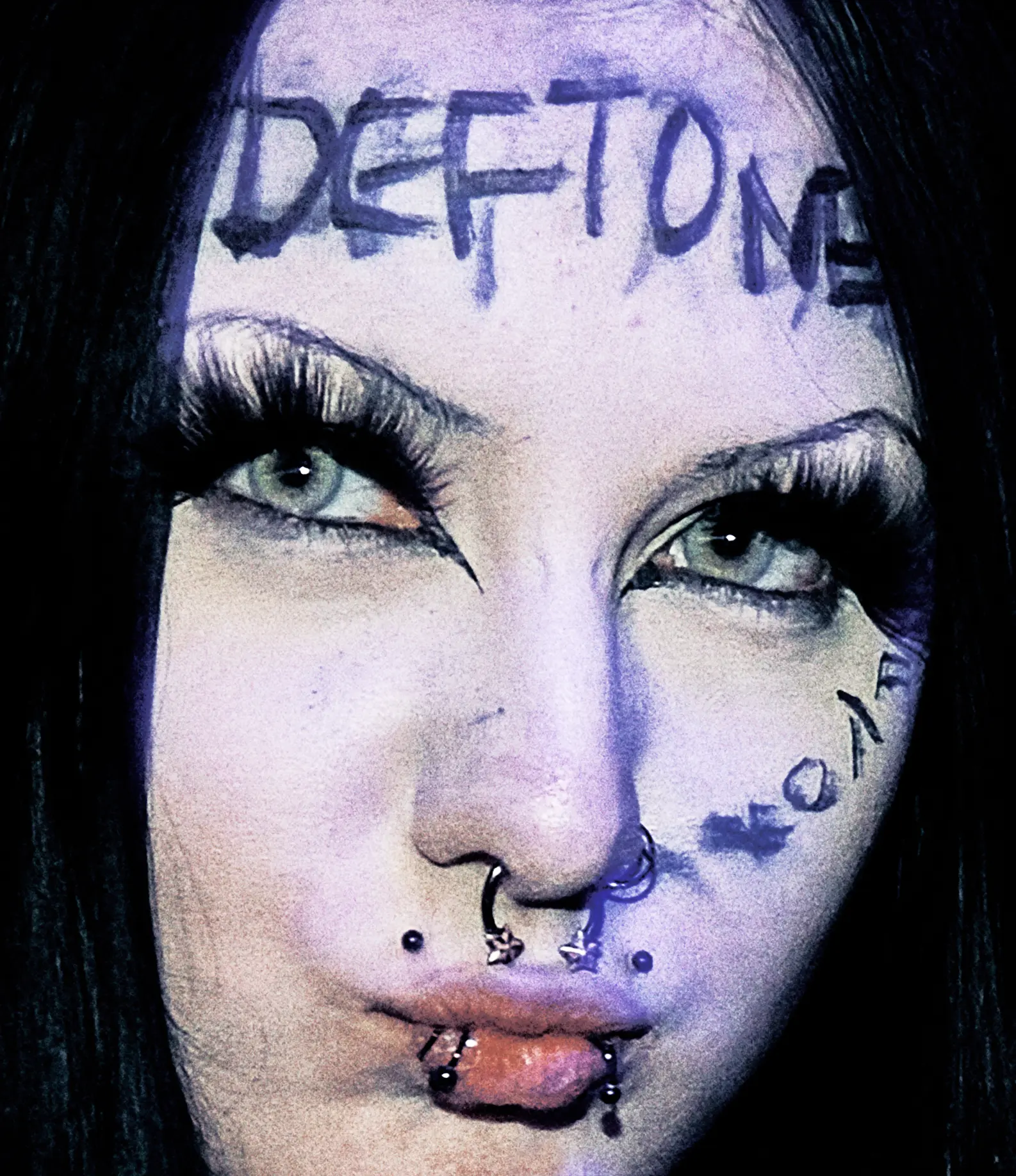 DEFTONES x 032c — close-up face portrait with DEFTONES lettering