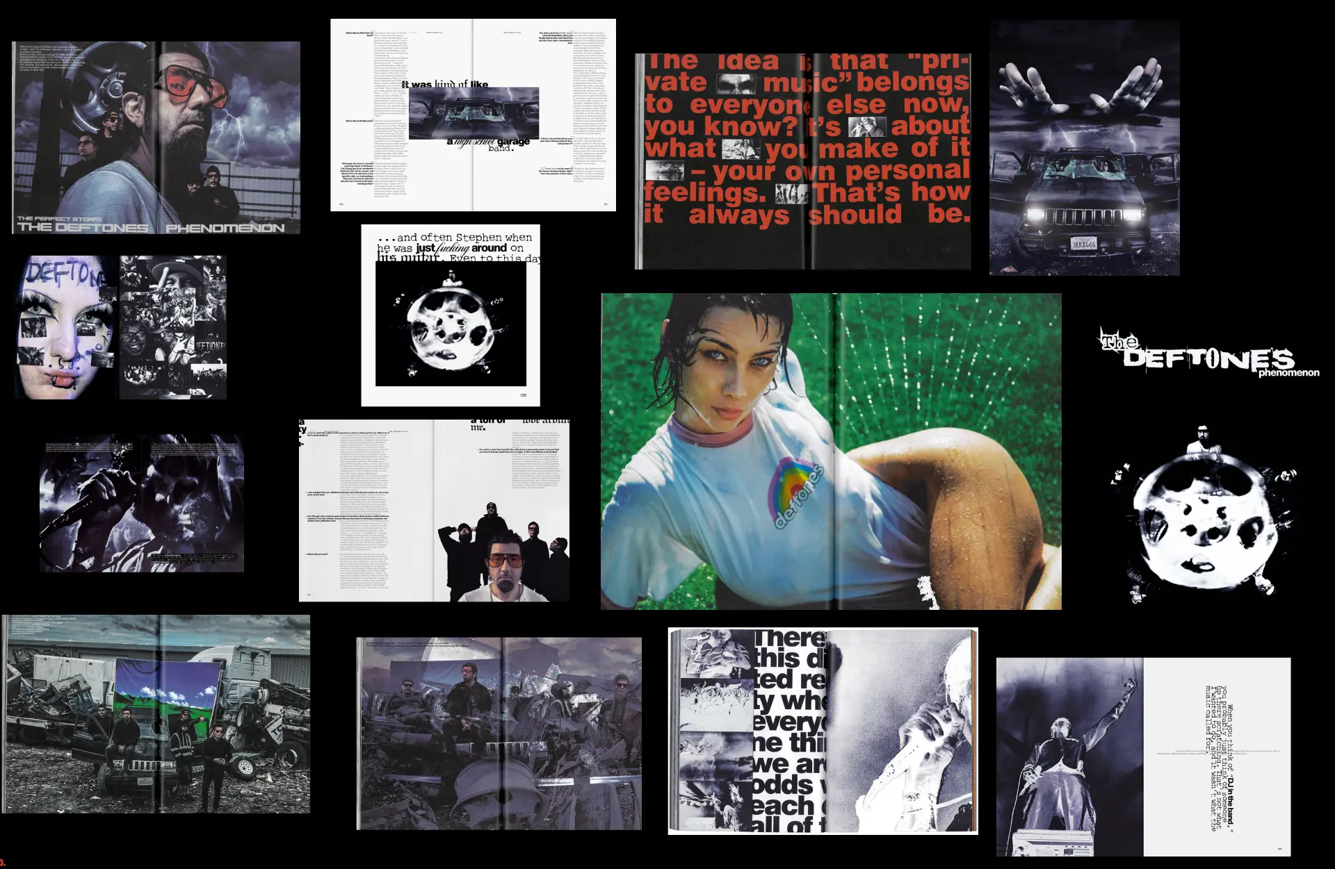 DEFTONES x 032c — full magazine spread collage