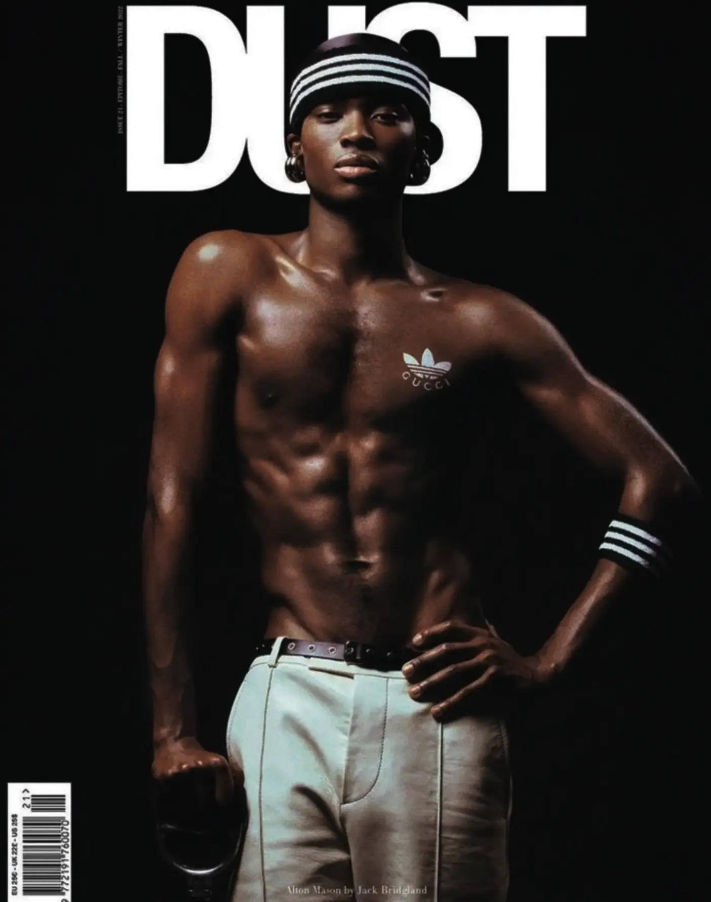 DUST Magazine — Alton Mason cover portrait in Adidas x Gucci headband and wristbands