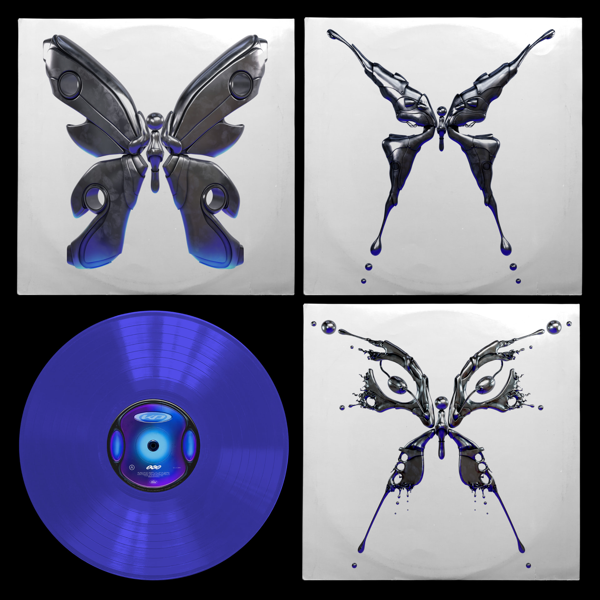 Katy Perry — four-panel metallic butterfly and blue vinyl artwork